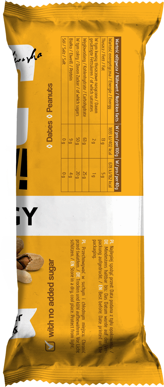 Beraw Energy Baton Energetyczny Daktyle Orzechy Arachidowe G