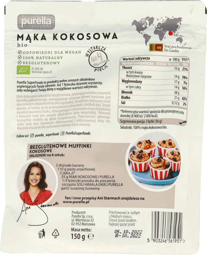 PURELLA SUPERFOODS mąka kokosowa BIO 150 g Drogeria Rossmann pl