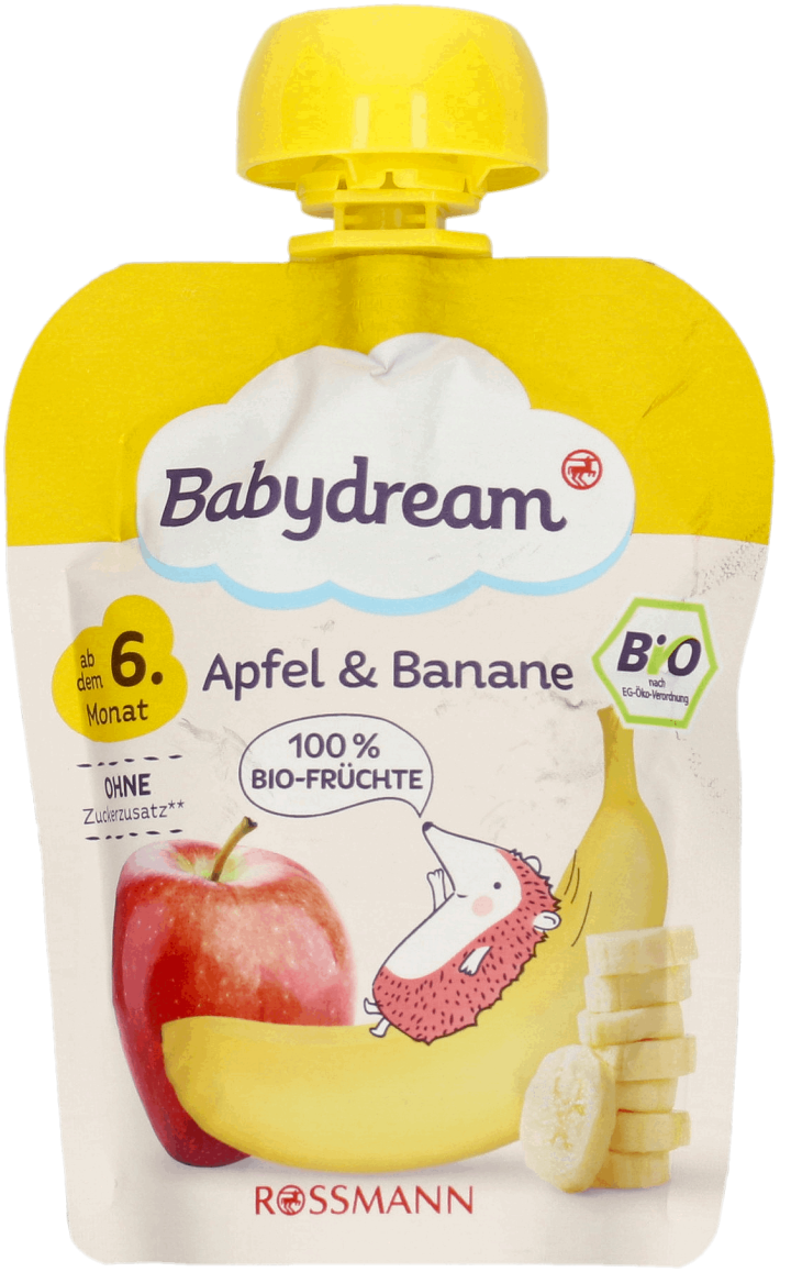 BABYDREAM BIO puree owocowe BIO jabłko banan po 6 m cu 90 g