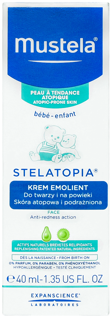 MUSTELA Stelatopia krem emolient do twarzy i na powieki skóra