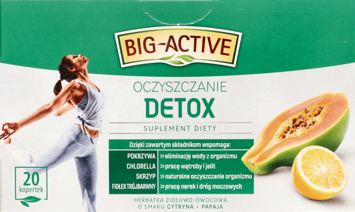 BIG ACTIVE Detox suplement diety herbatka ziołowo owocowa o smaku