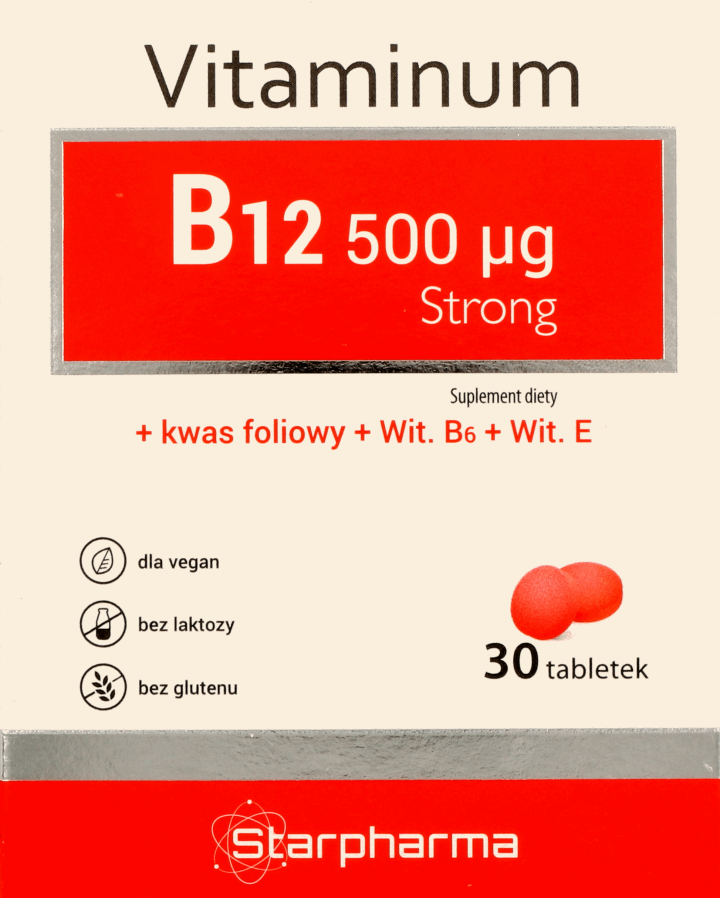 Starpharma Vitaminum Suplement Diety Witamina B12 Strong Kwas Foliowy Wit B6 Wit E 30 Szt Drogeria Rossmannpl