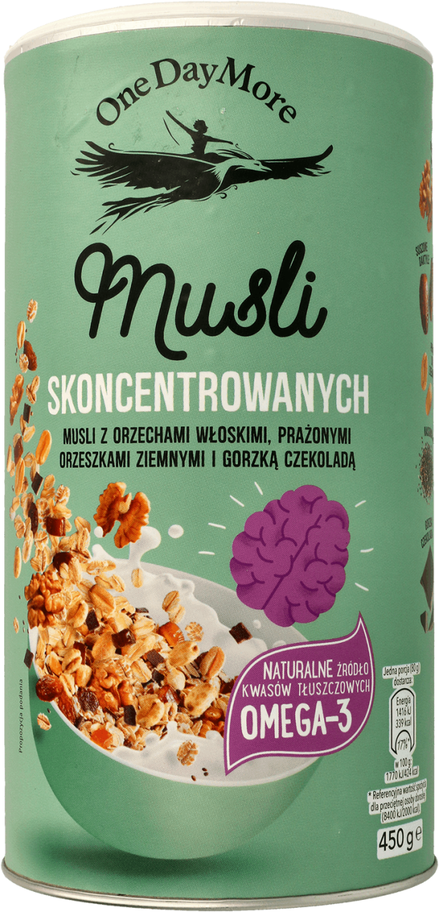 ONEDAYMORE, musli Skoncentrowanych, 450 g Drogeria Rossmann.pl