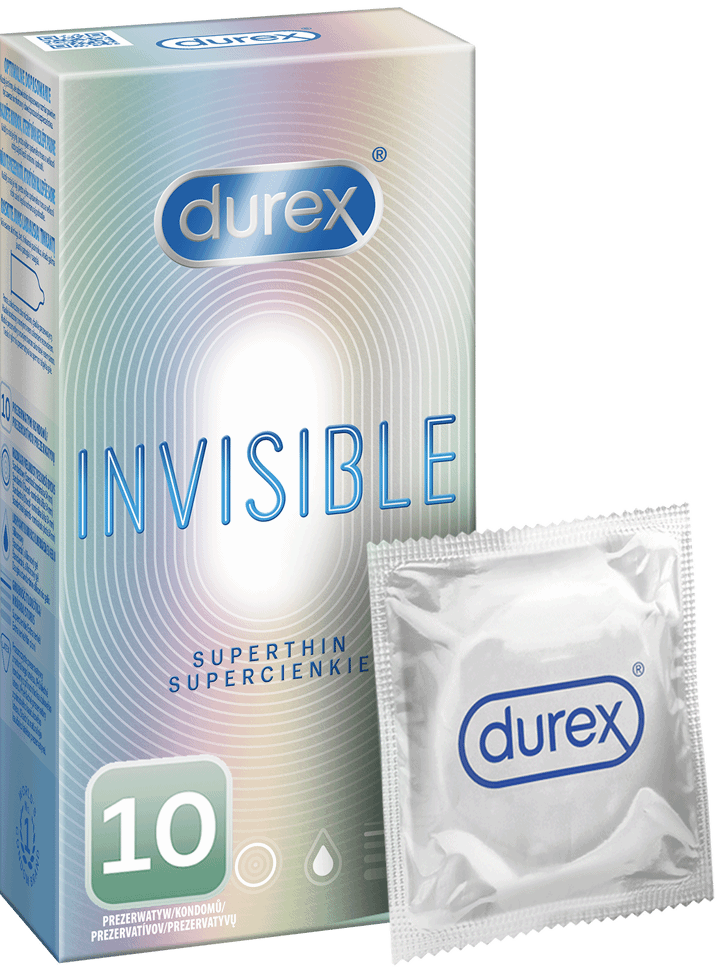 Durex Invisible Super Cienkie Prezerwatywy Extra Sensitive 10 Szt