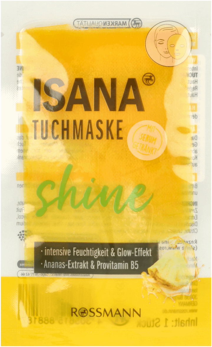 Isana Maska W Płachcie Shine 1 Szt Drogeria Rossmannpl 8439