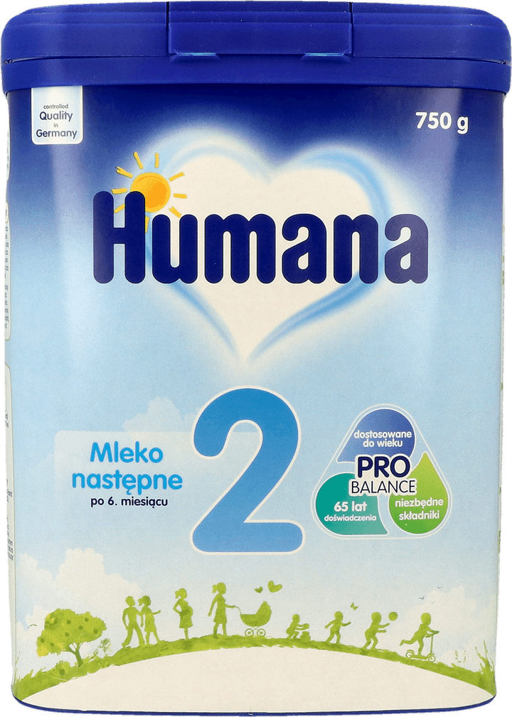 HUMANA, mleko następne dla niemowląt po 6. mcu, 2, 750 g Drogeria