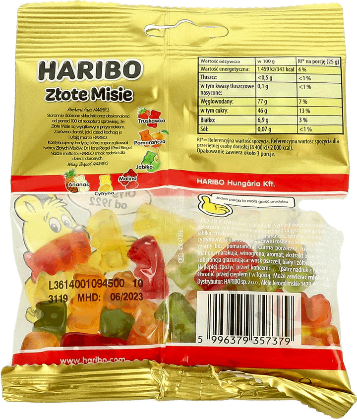 HARIBO Złote Misie żelki o smaku owocowym g Drogeria Rossmann pl