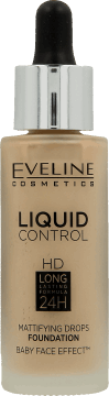 Eveline, Liquid Control HD, podkÅ‚ad do twarzy, nr 020 Rose Beige, 32 ml, nr kat. 270890